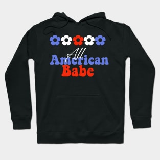 All American babe, 4th of July American independence day groovy design Hoodie